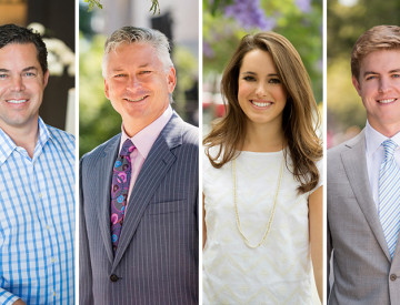 Jason Hughes, David Marino, Star Hughes-Gorup and Tucker Hughes were all named Brokers of the Year by the Irvine Company.