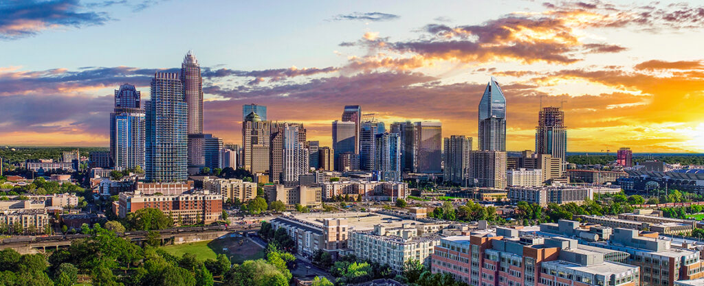 Charlotte North Carolina Downtown Drone Skyline Aerial