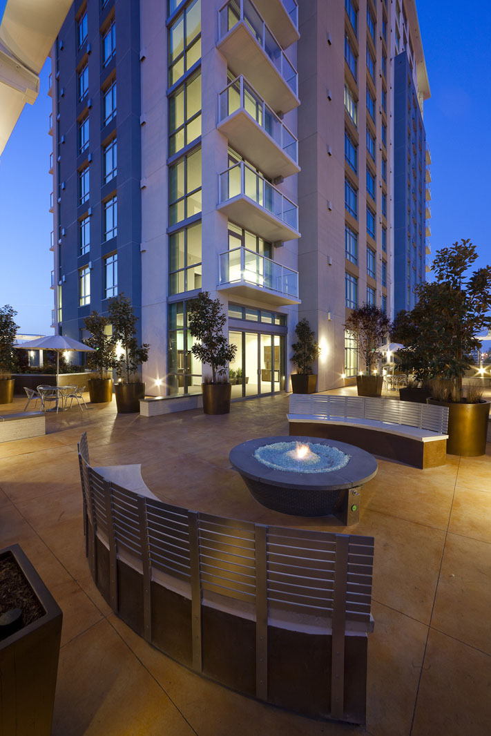 1050 B Street patio nighttime