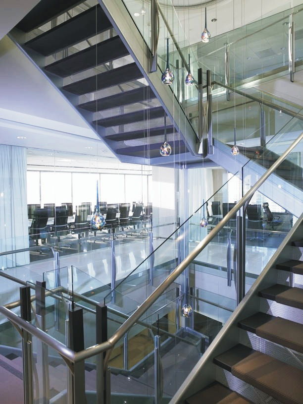 Robbins Gellar Rudman Dowd glass staircase