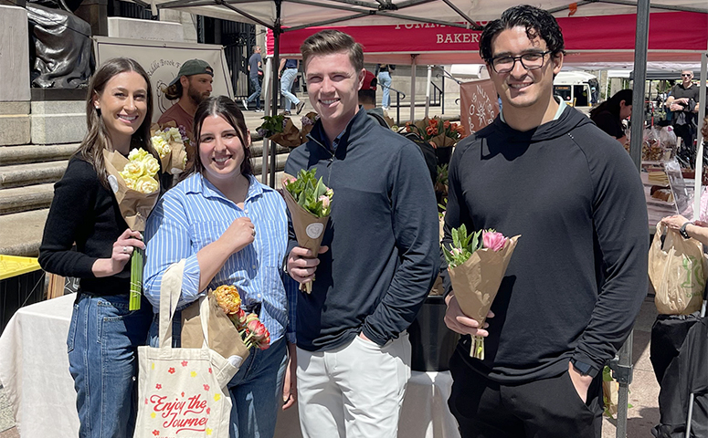 June Blog 3 Members of our Boston team visited their local farmers market this month, finding amazing bouquets of flowers to showcase at home!