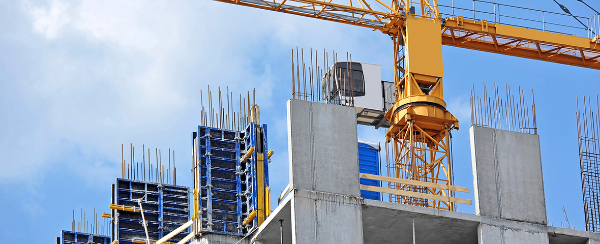 construction cranes blue sky 2