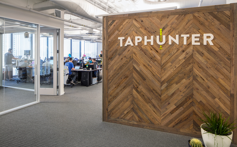 taphunter-san-diego-headquarters-reclaimed-wood-entrance