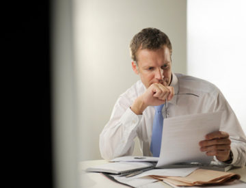 businessman reviewing document