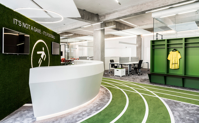 onefootball berlin headquarters reception area