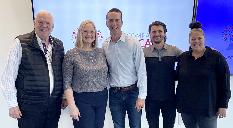 Will and others pictured with Eric Dole (middle), who helps facilitate 100CTC events and is also a member of For the Children, the nonprofit winner of the majority grant in Q2 2024.