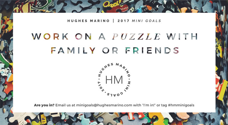 hughes marino our decemeber hm mini goals work on a puzzle family friends