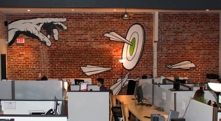hughes marino spaces we love SOCis historic yet modern workspace wall graphic