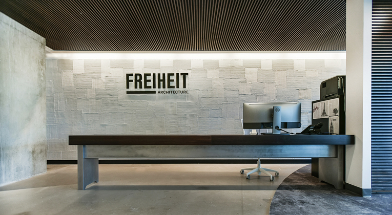 spaces we love FREIHEIT architectures sleek and industrial workspace