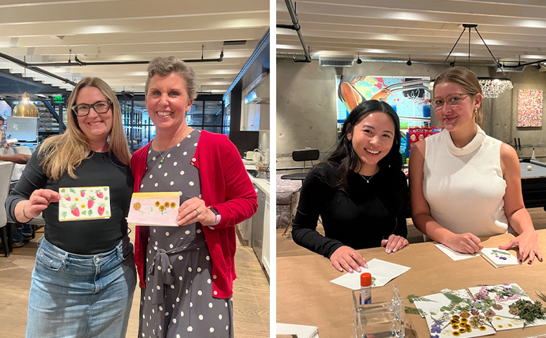 Anna, Kathryn, Amanda, Delynn and other members of the San Diego team got together for an afternoon of flower-based crafts to take home!