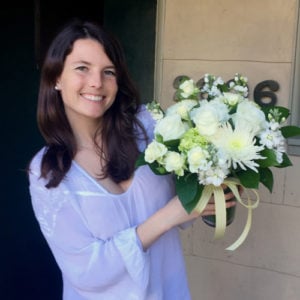 daughter-Dani-recieving-flowers-for-March-mini-goal-2017