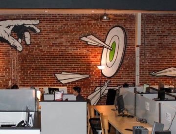 hughes marino spaces we love SOCis historic yet modern workspace wall graphic