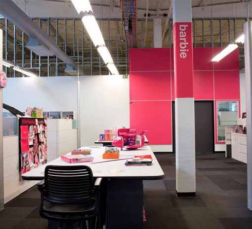 Mattel Design Center pink office