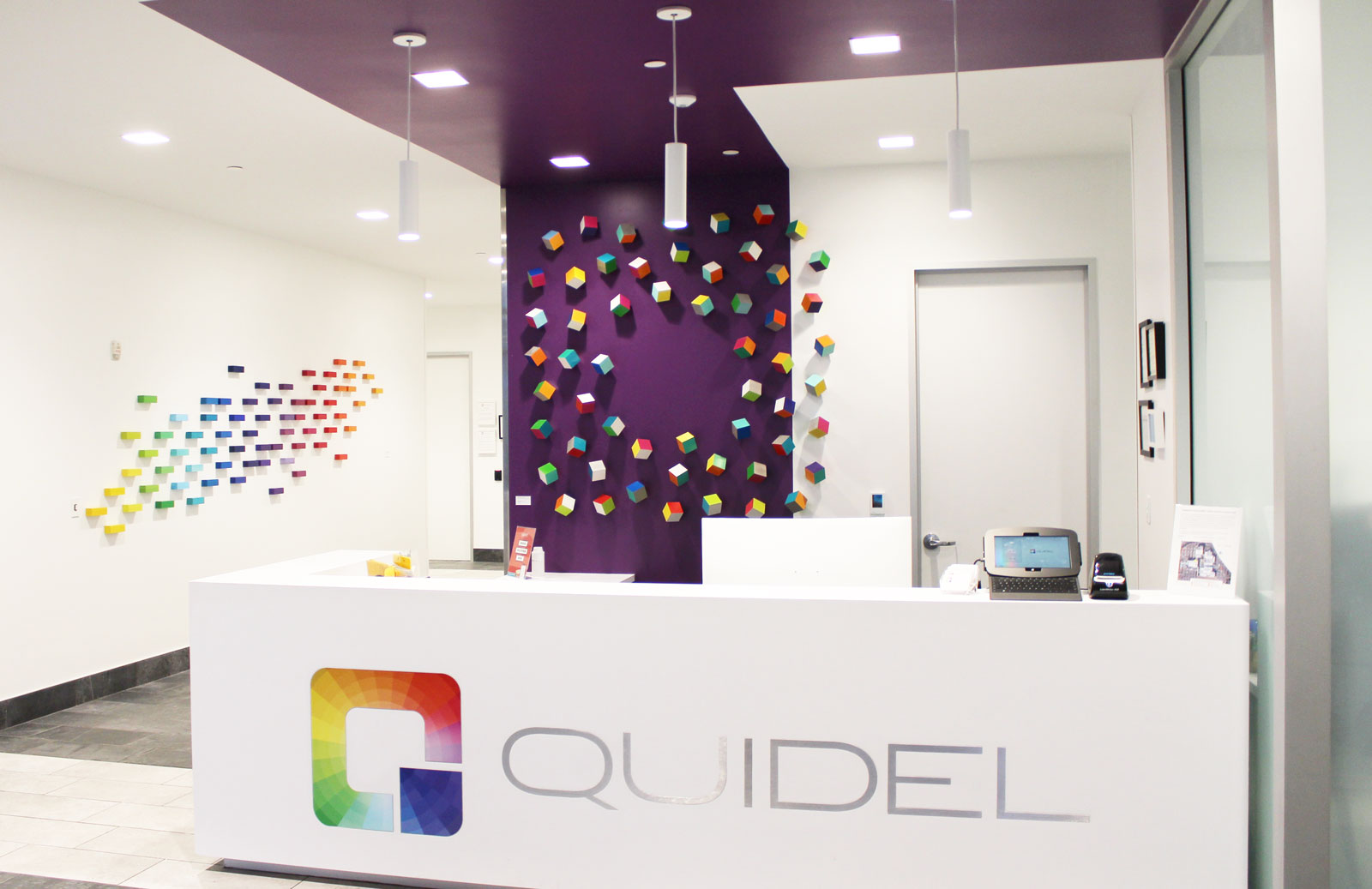 quidel building A reception area and signage 1 hughes marino project