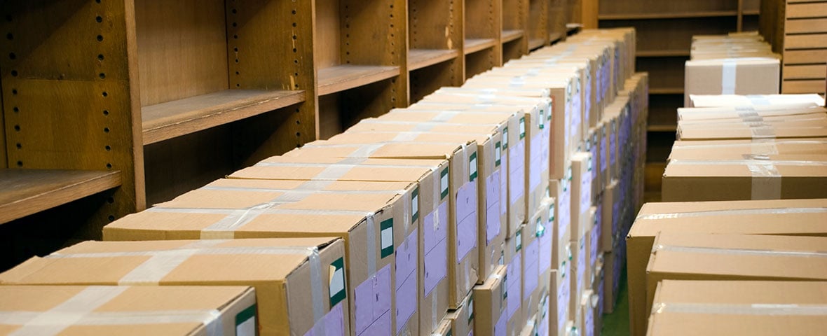 stacked moving boxes