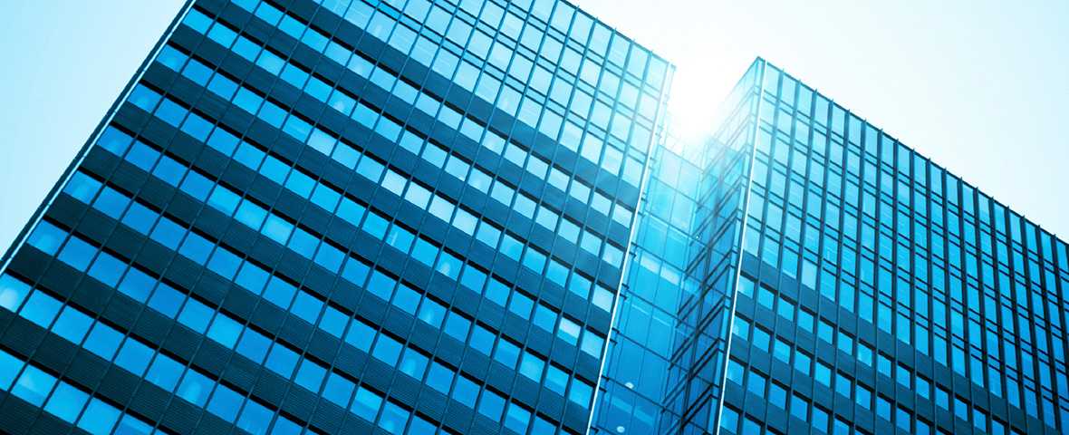 blue glass highrise