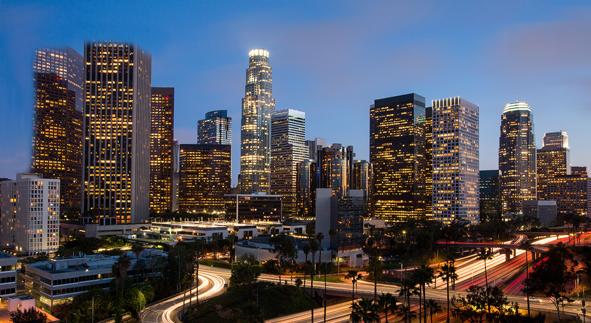 downtown los angeles at night edit