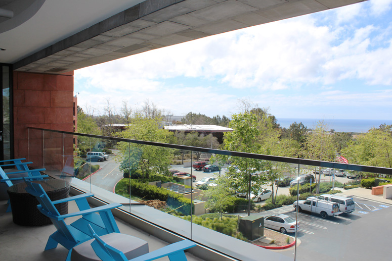 Cool ocean breezes and panoramic views are the main attraction on the center’s spacious third-floor balcony.