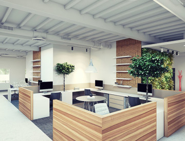 open ceiling office space