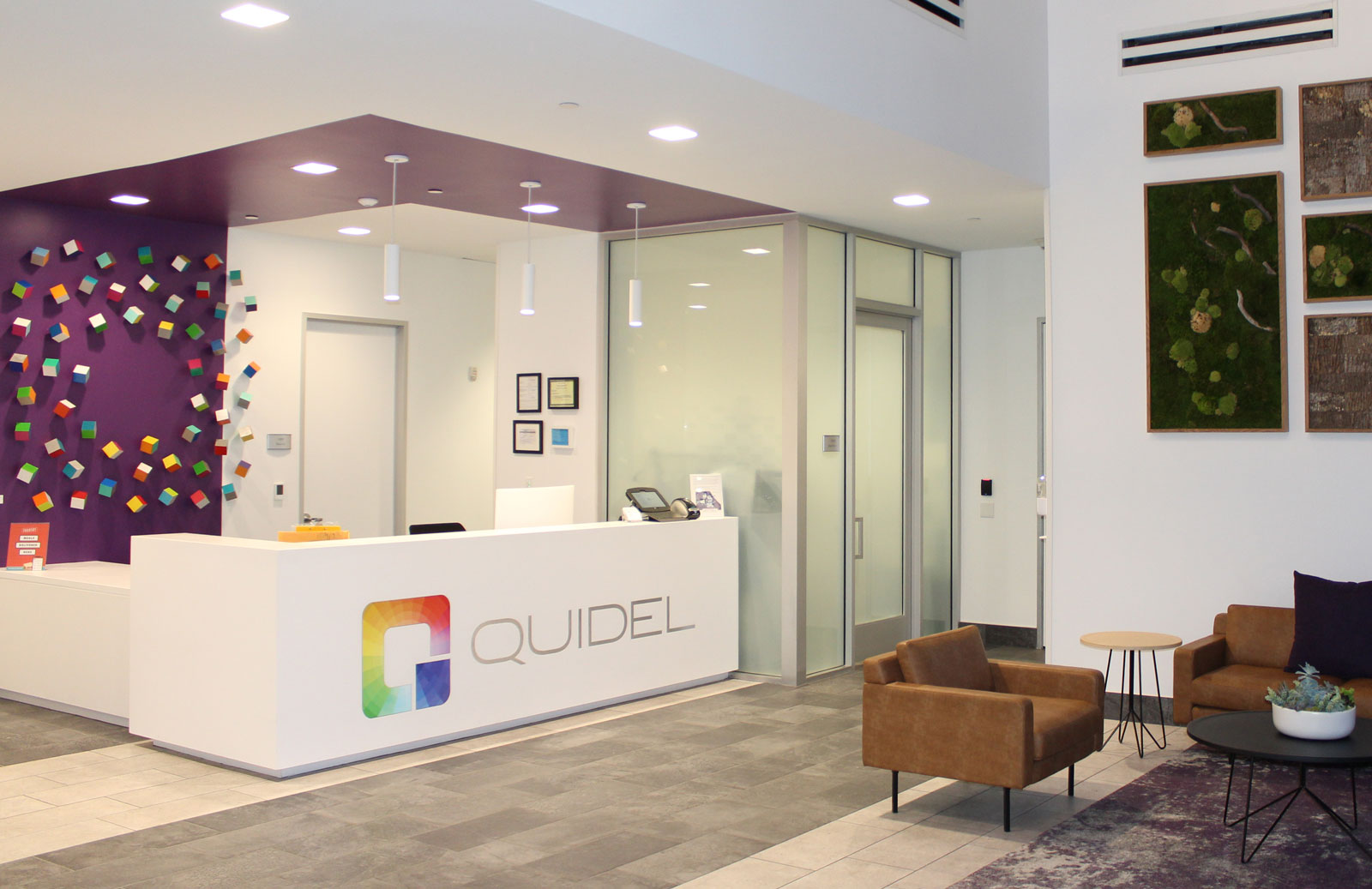 quidel building A reception area hughes marino project