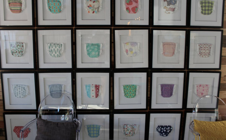 The Honest Company's Wall of Framed Diapers