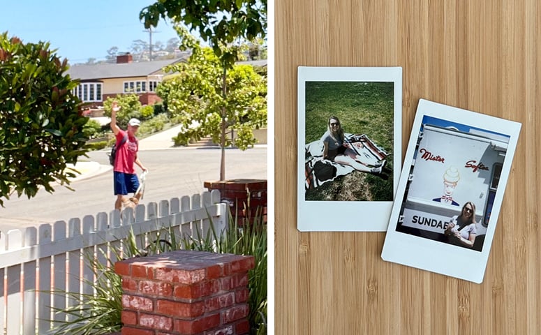 John Jarvis took a long-distance selfie on a walk through his San Diego neighborhood, and Jackie Szymborski took a stroll to a nearby San Francisco park and found her favorite ice cream along the way!