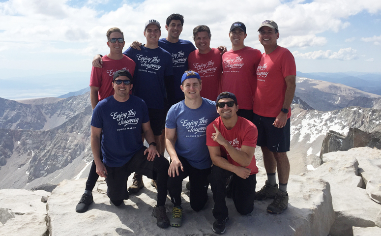 The Hughes Marino hiking crew at the top of Mt. Whitney in California.