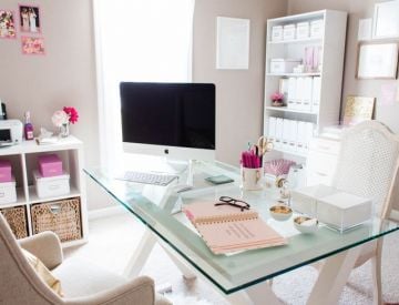 pink office decor