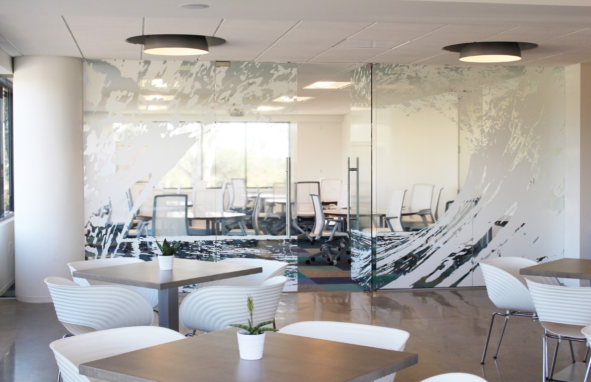 center for creative leadership san diego office dining area glass doors