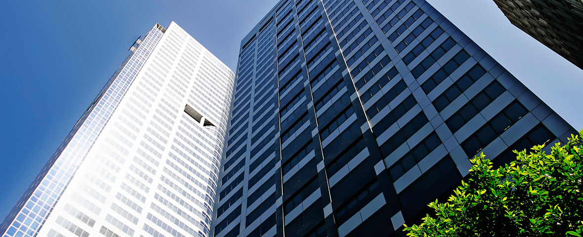 looking up at high rises