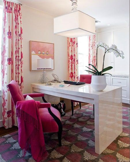 pink velvet office chair
