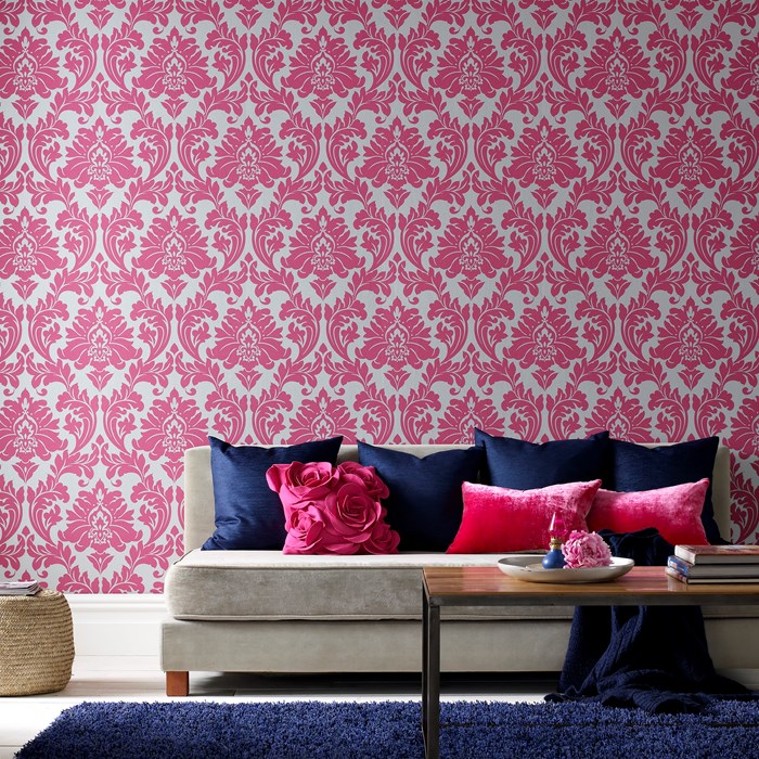 pink patterned wallpaper